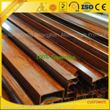 Extruded Aluminium Extrusion Aluminium Profiles for Windows with Wood Colors